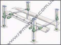 Электромеханические, 4-х стоечные, подъемники, KP440E, Ravaglioli